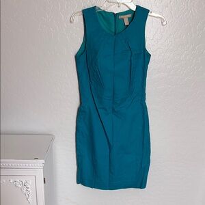 Banana Republic Cotton Fitted Teal Dress